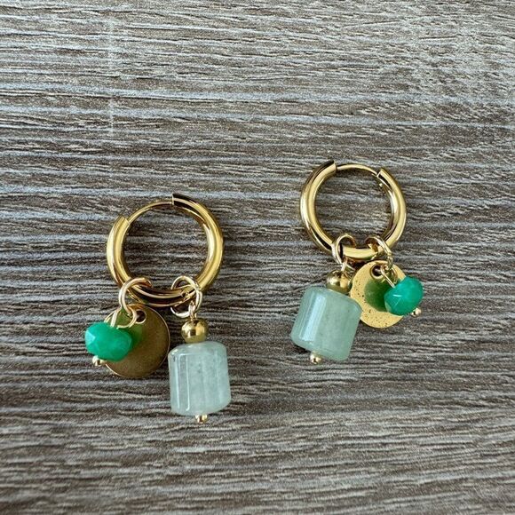 Bohemian hoop earrings N704 - Picture 3 of 5